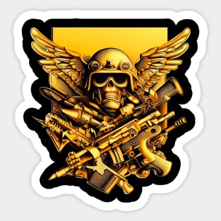 Guns and Skull Sticker